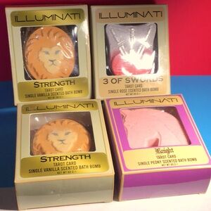 ILLUMINATI TATOT BATH BOMBS STRENGTH VANILLA PEONY ROSE SCENTED SEALED
